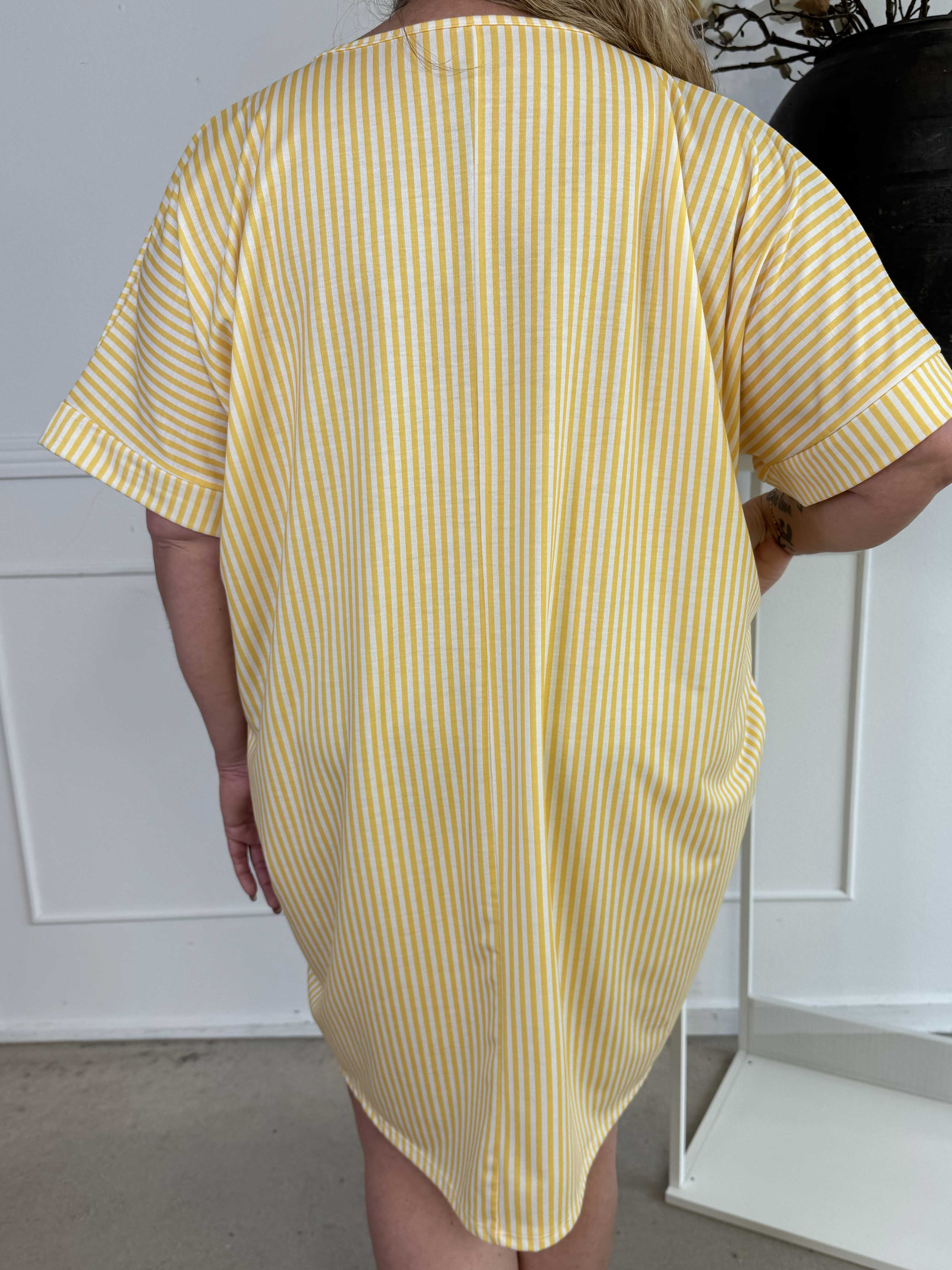 Mintu Stripe Dress - Plus size randig klänning i bomull med similisten